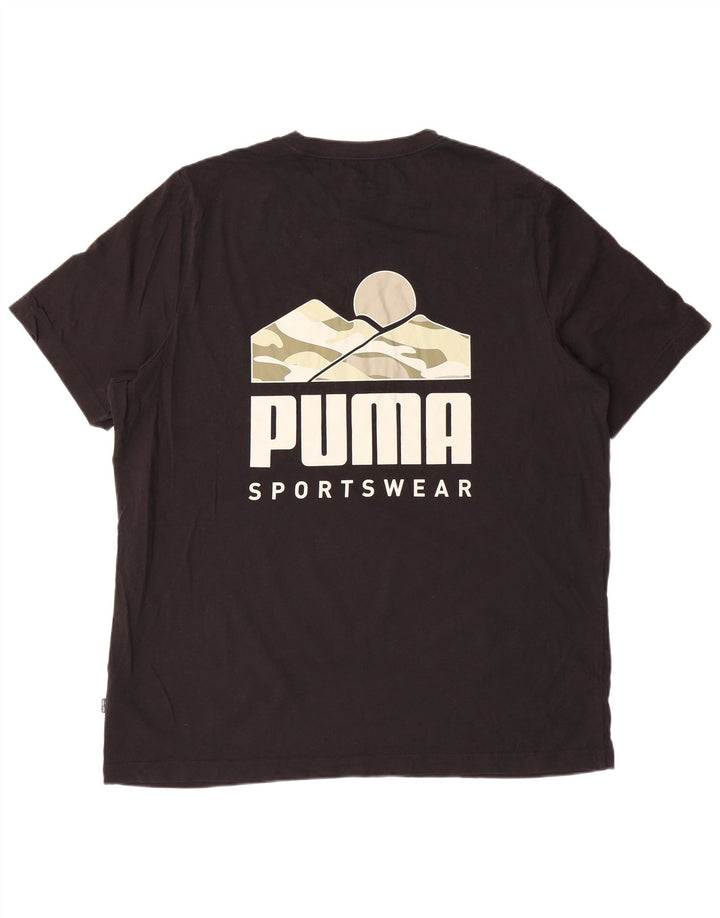 PUMA Mens Graphic T-Shirt Top XL Black Cotton