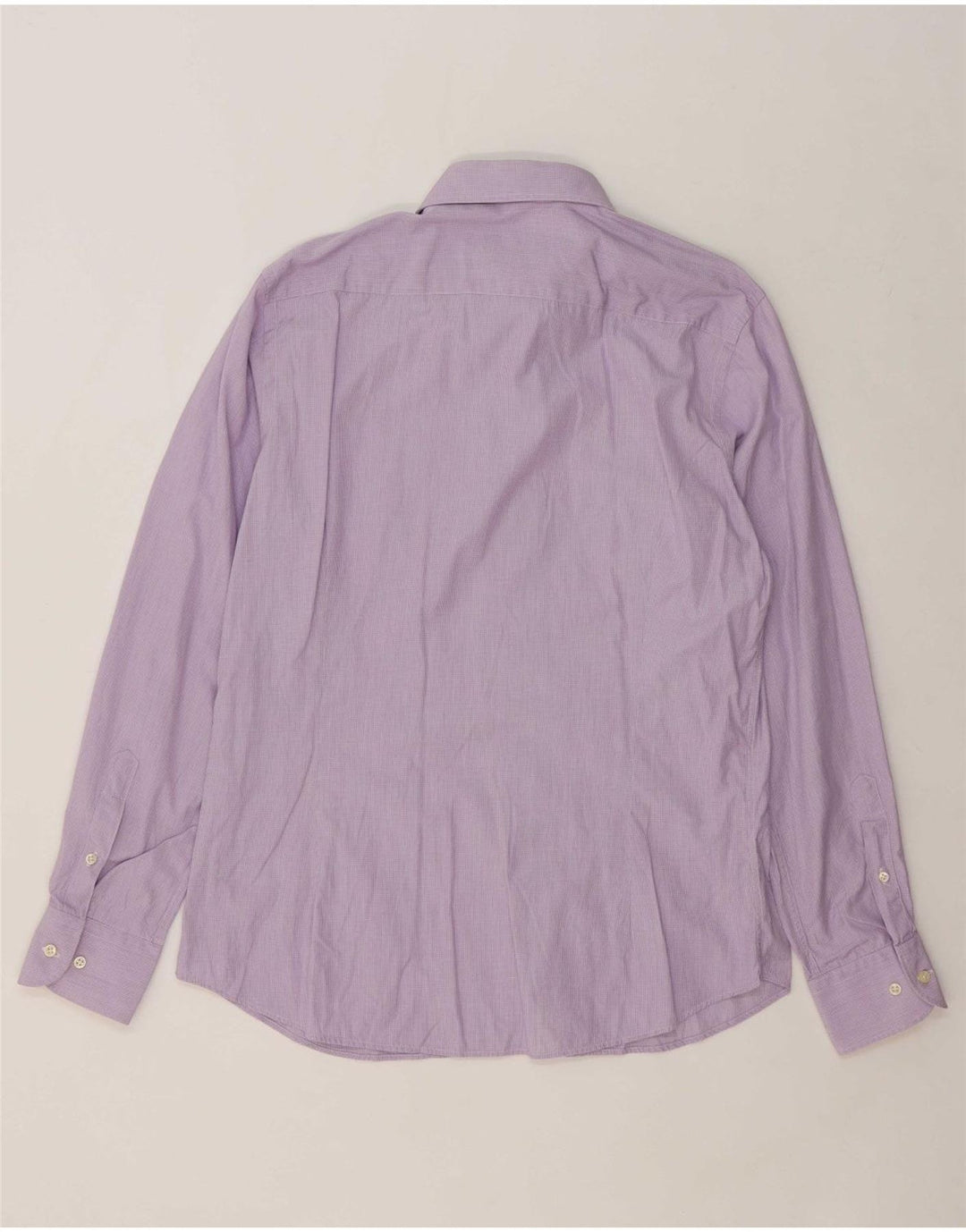 MASSIMO DUTTI Mens Slim Fit Shirt Size 43 17 XL Purple Gingham