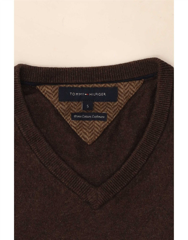 Tommy Hilfiger Herre V-hals sweater lille brun bomuld
