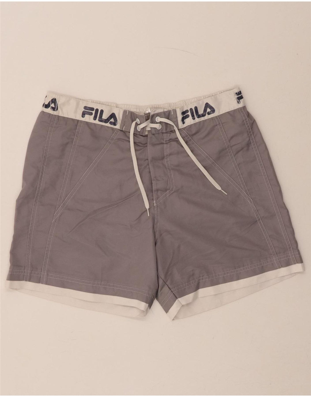 FILA Mens Graphic Swimming Shorts Small  Grey Polyester Vintage Fila and Second-Hand Fila from Messina Hembry 