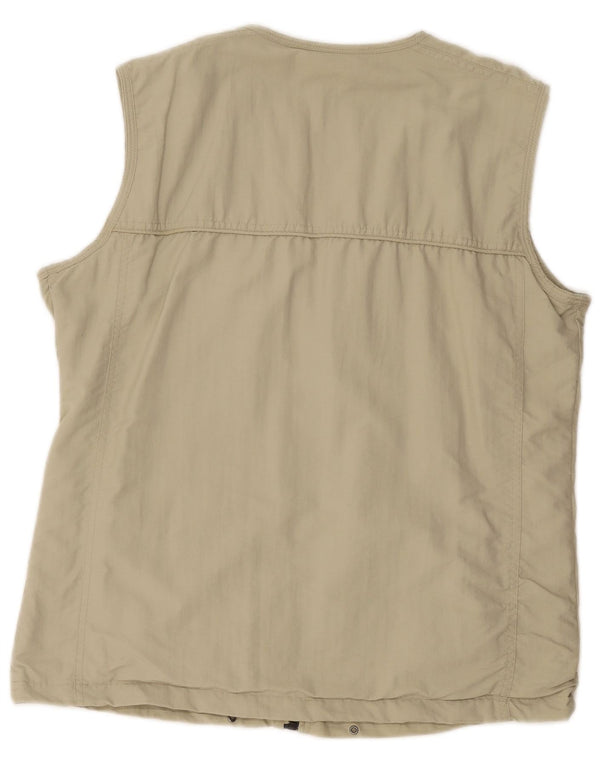 Vintage Herre Utility Gilet UK 40/42 Medium Beige Polyester