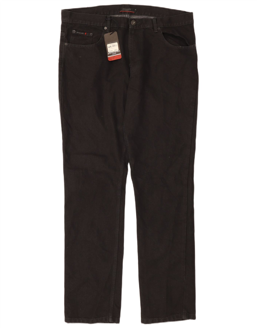 PIERRE CARDIN Herre Paris Straight Jeans W38 L34 Sort Bomuld