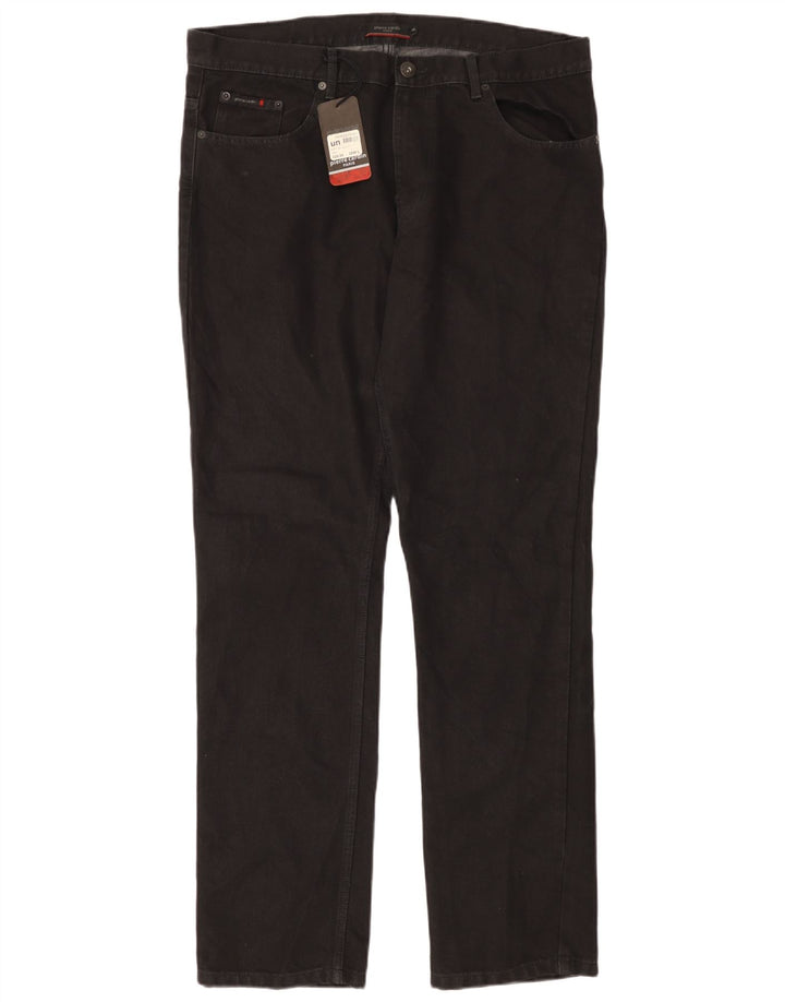 PIERRE CARDIN Herre Paris Straight Jeans W38 L34 Sort Bomuld