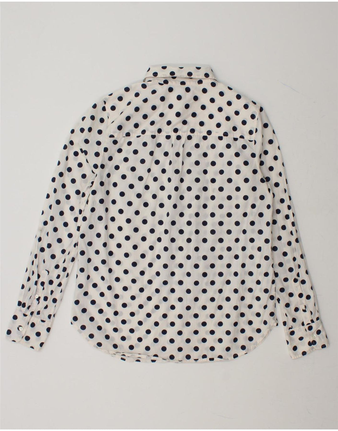 J. CREW Womens Pullover Shirt US 4 Small White Polka Dot Cotton Vintage J. Crew and Second-Hand J. Crew from Messina Hembry 
