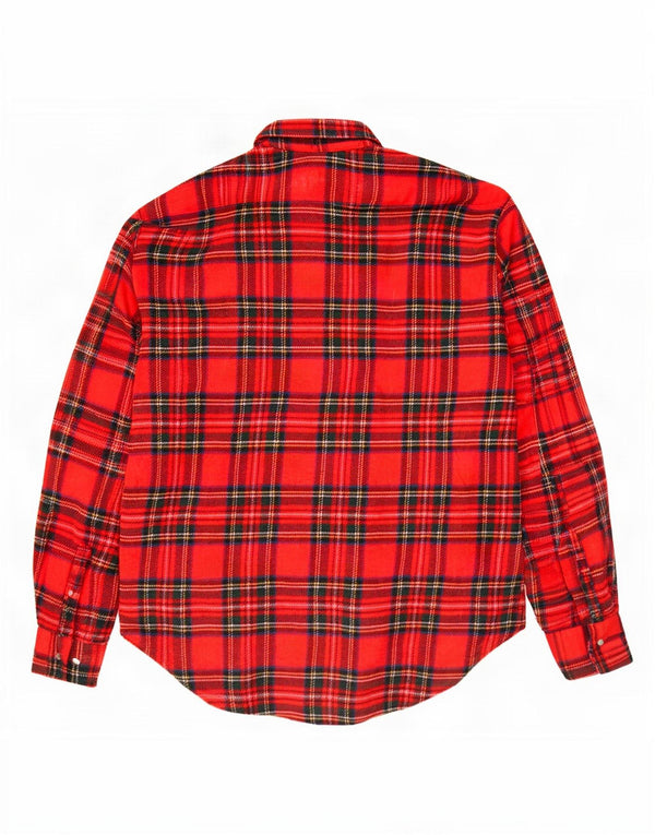 English Man Knitwear Mens Flannel Shirt 2XL Red Plaid Acrylic