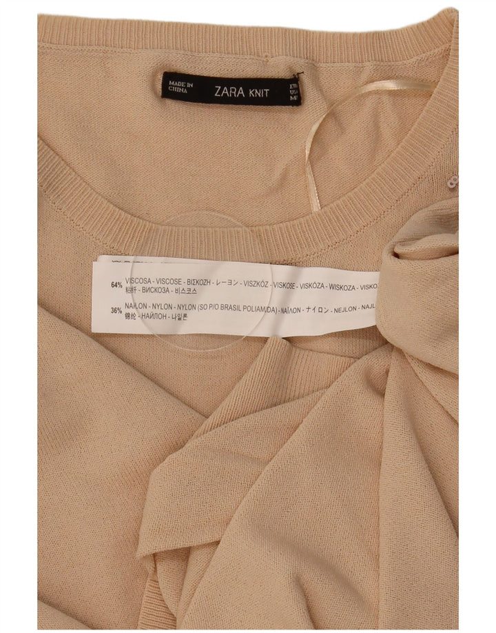 Zara Dame sweater med rund hals DK 14 Medium Beige Geometrisk