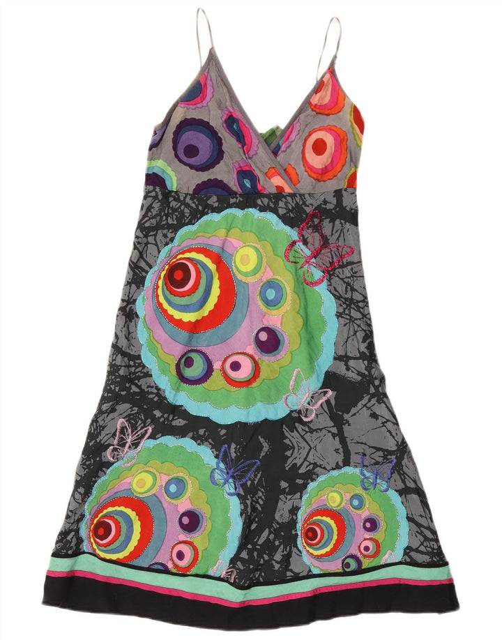 Desigual Kvinders Grafisk Slip Dress EU 36 Small Multicolored Geometric