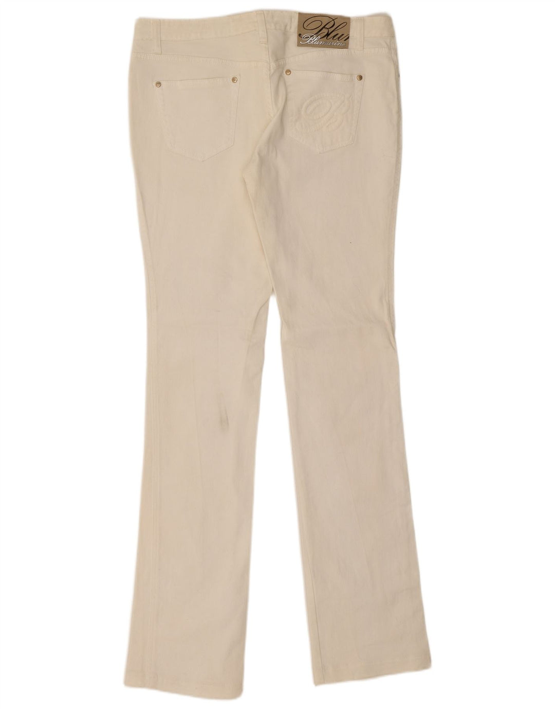 Blumarine Dame Slim Bootcut Jeans W30 L35 Hvid Bomuld