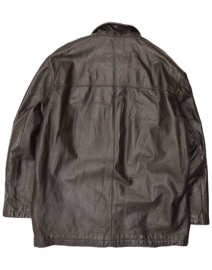 Vintage herre læderfrakke IT 58 3XL Sort