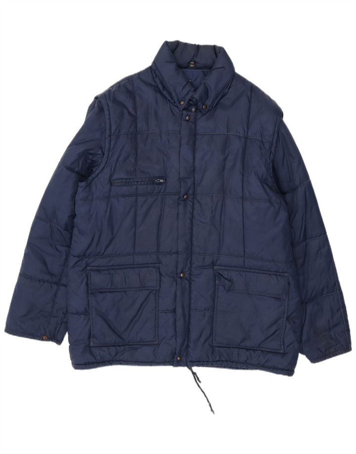 Vintage polstret herrejakke UK 42 XL Navy Blue