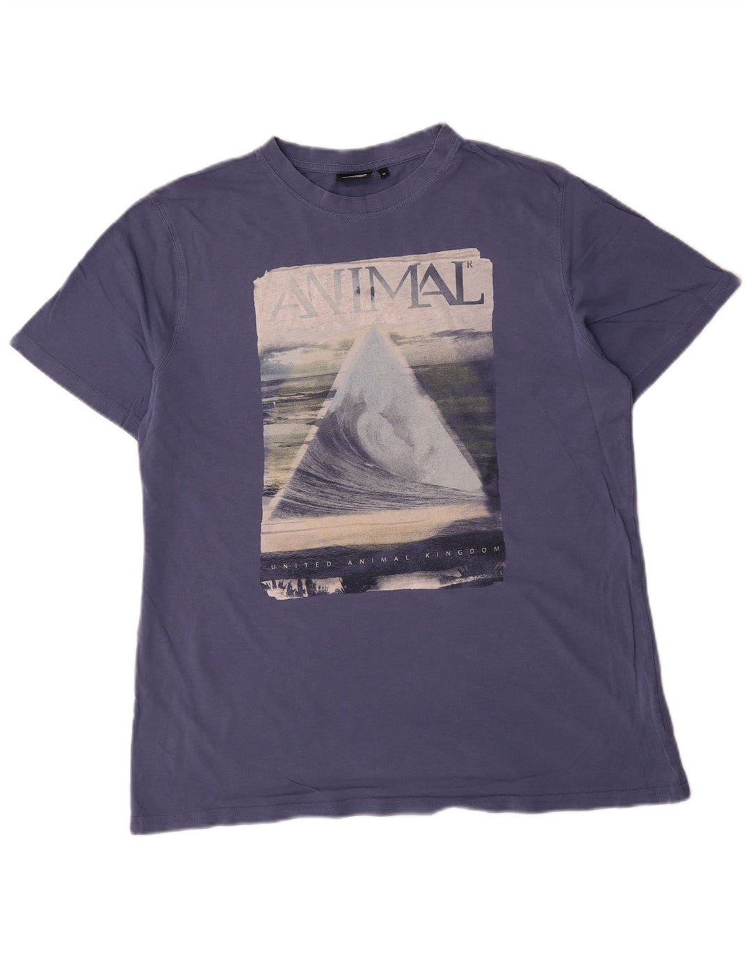 Animal Herre Grafisk T-Shirt Top Medium Blå Bomuld