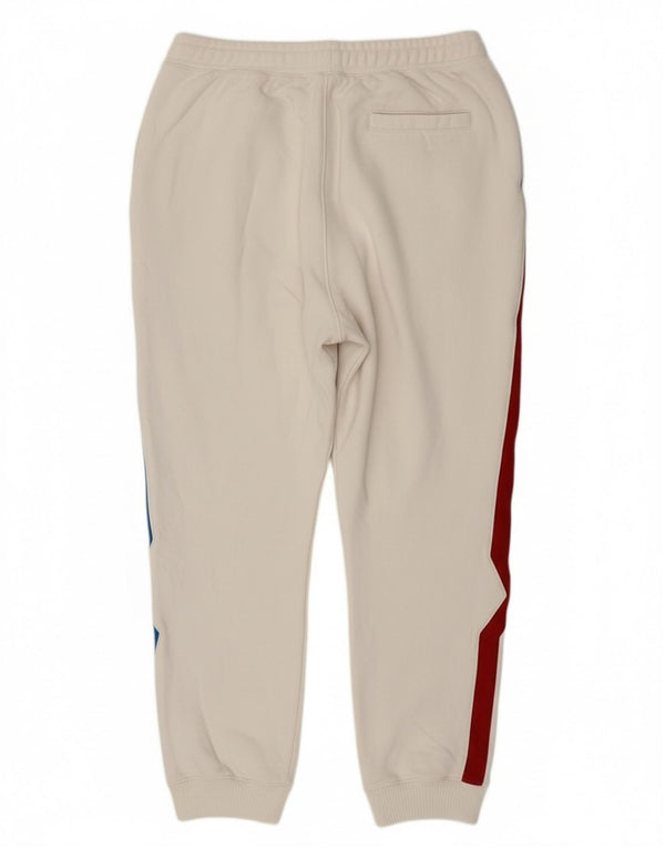 Lacoste Mens Tracksuit Trousers Joggers Size 4 Medium  White Striped Cotton