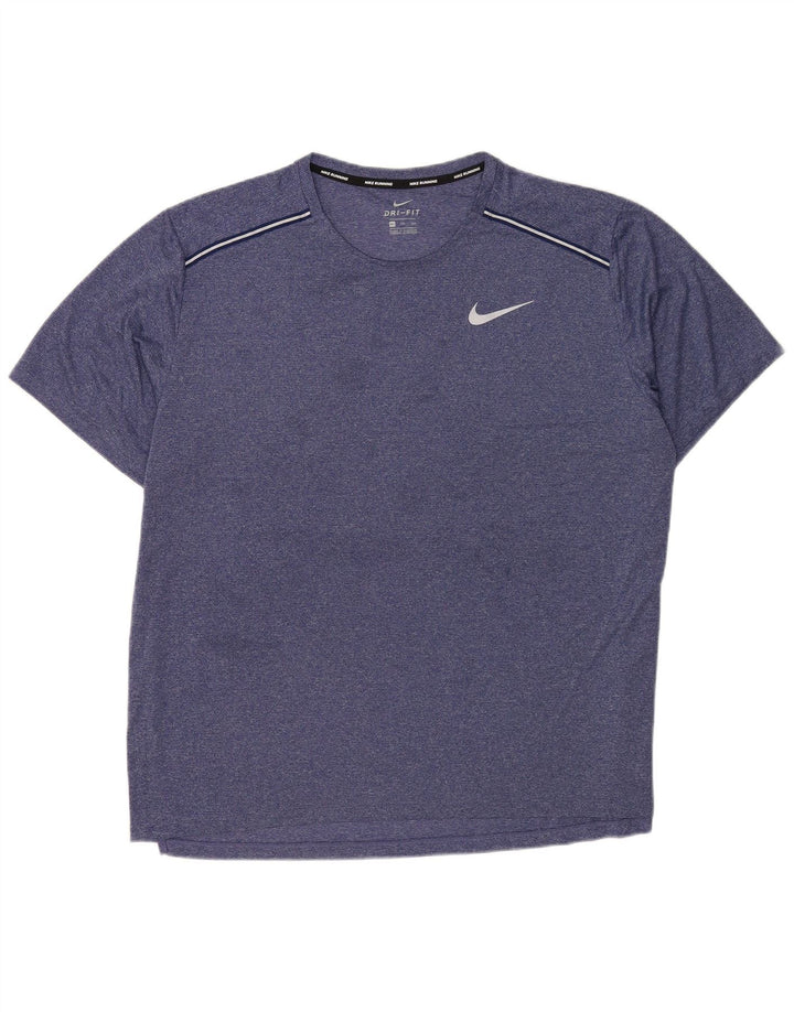 Nike herre Dri Fit T-shirt top 2XL marineblå polyester