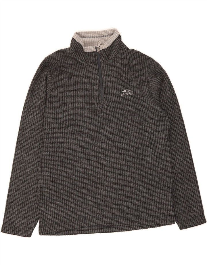 WEIRD FISH Mens Zip Neck Sweatshirt Jumper Medium Grey Polyester Vintage Weird Fish and Second-Hand Weird Fish from Messina Hembry 