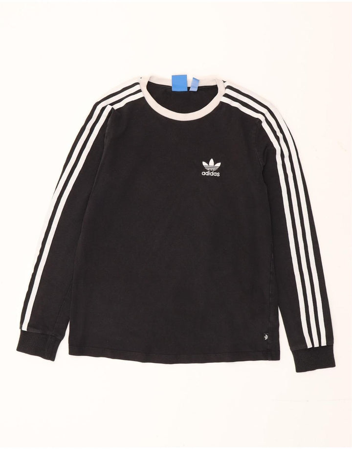 ADIDAS Dame Top Langærmet UK 12 Medium Sort Bomuld