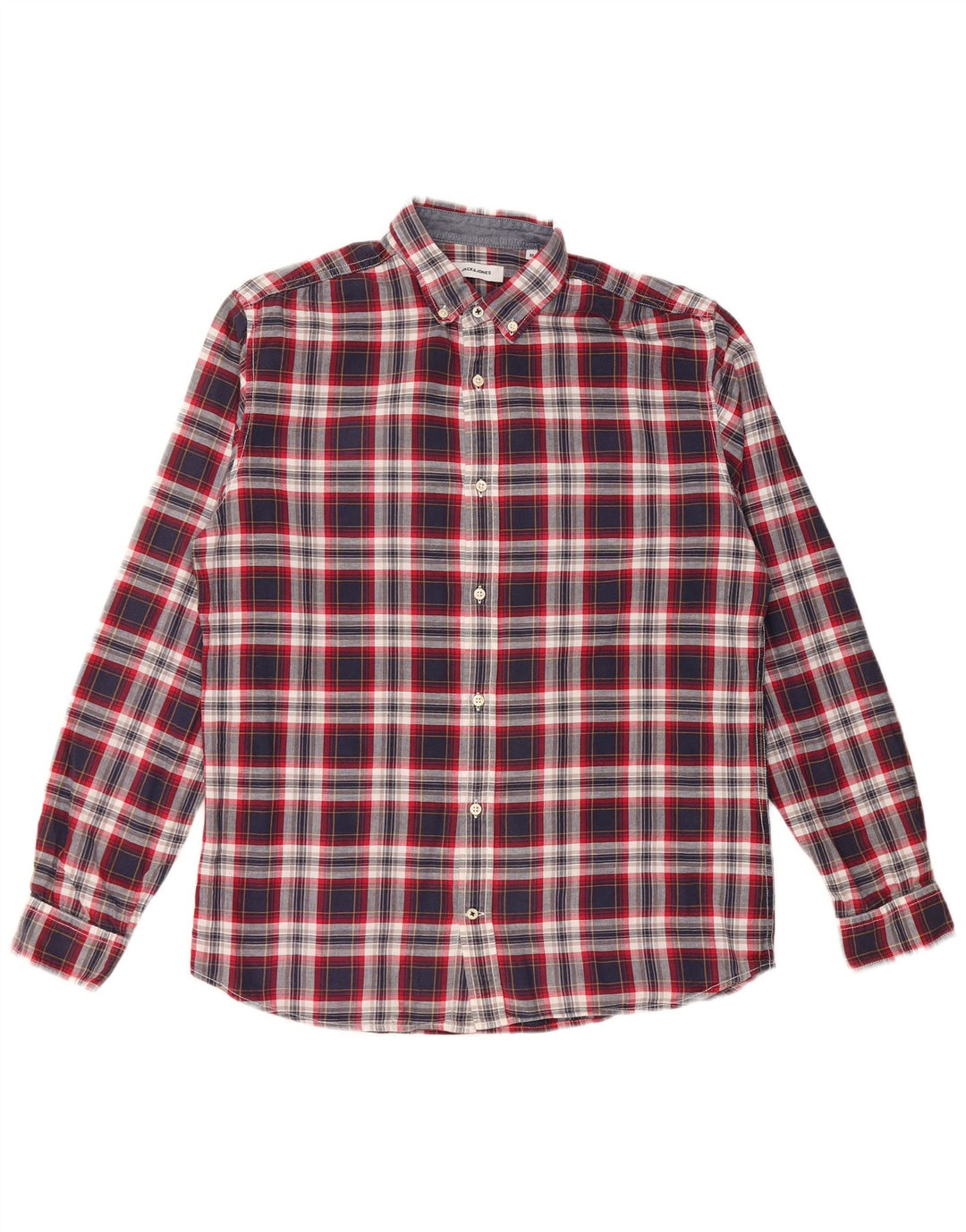 JACK & JONES Herreskjorte Medium Navyblå ternet bomuld