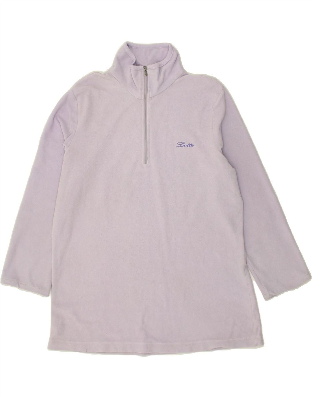 LOTTO Womens Zip Neck Fleece Jumper UK 14 Medium Purple Polyester Vintage Lotto and Second-Hand Lotto from Messina Hembry 