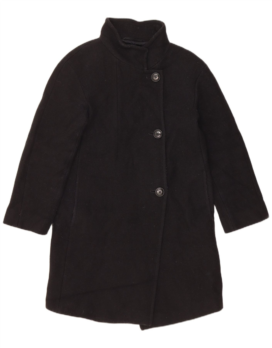 Massimo Dutti Dame Loose Fit Overfrakke EU 34 2XS Sort Uld