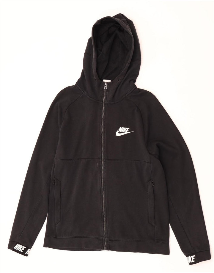 Nike Herre grafisk hættetrøje med lynlås, medium sort