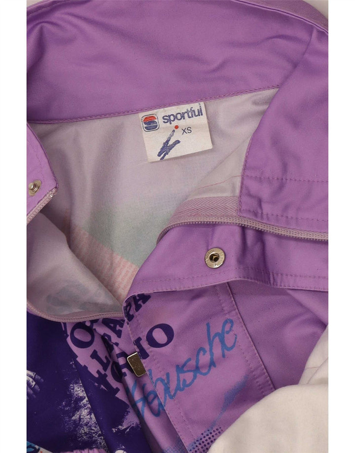 Sportful herre grafisk træningsdragt topjakke XS lilla polyester