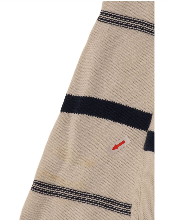 Stefanel Herre V-hals sweater XL Hvid Argyle/Diamant
