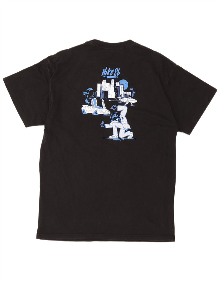 NIKE Grafisk T-shirt top mellem sort bomuld til mænd
