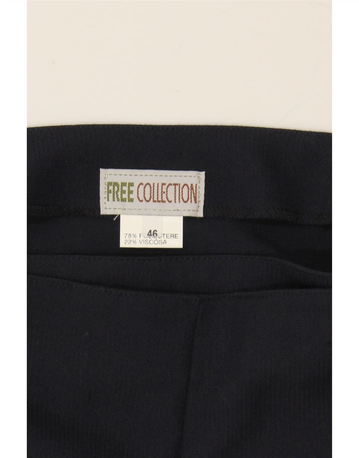 VINTAGE Womens High Waist Wrap Skirt IT 46 Large W30  Navy Blue Polyester Vintage Vintage and Second-Hand Vintage from Messina Hembry 