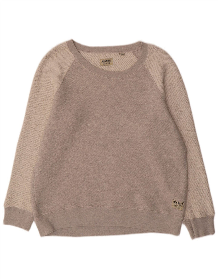 Jack Wills Herre Sweatshirt Jumper Medium Grå Colourblock Bomuld