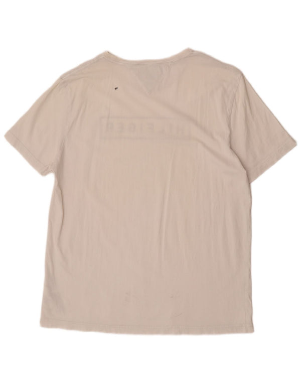 Tommy Hilfiger Herre Regular Fit Grafisk T-Shirt Top 2XL Hvid Bomuld