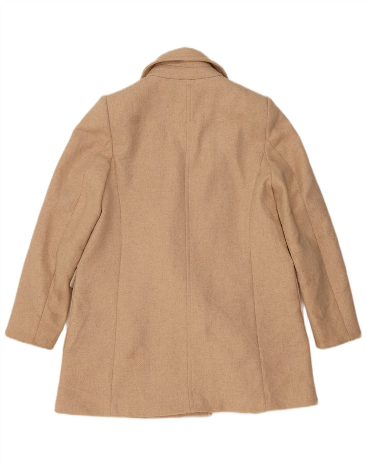 Zara Dame Dobbeltradet Frakke UK 10 Small Beige Sildebensuld