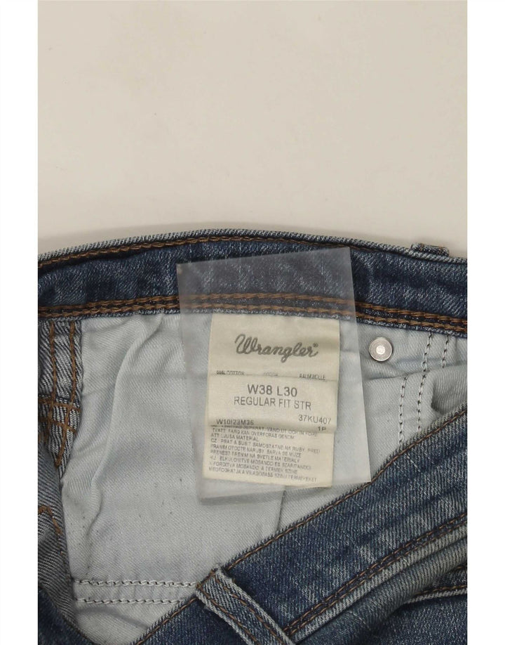 Wrangler Herre Regular Fit Straight Jeans W38 L30 Blå Bomuld