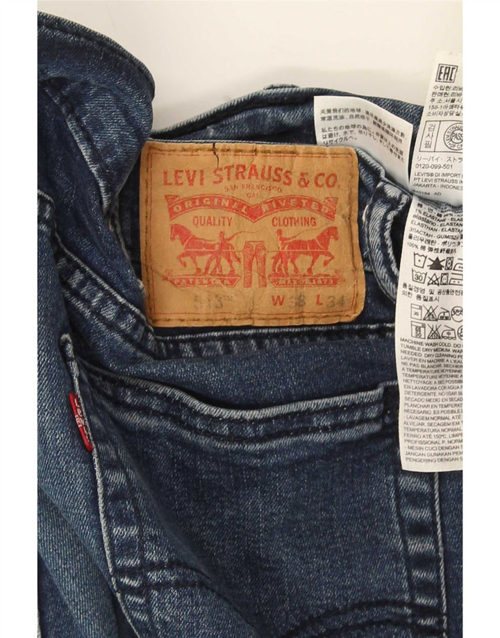 Levi's Herre 513 Straight Jeans W38 L34 Blå Bomuld