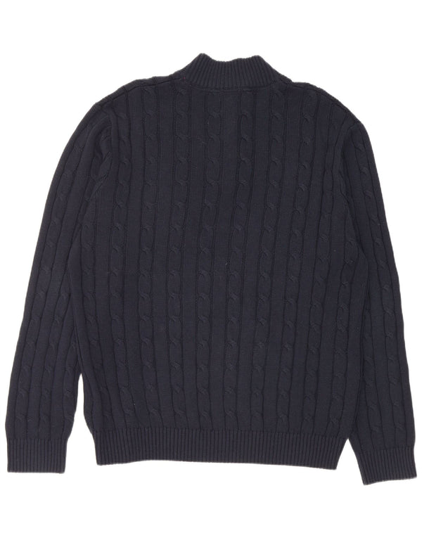 Crew tøj Herre lynlås-hals sweater 2XL marineblå bomuld