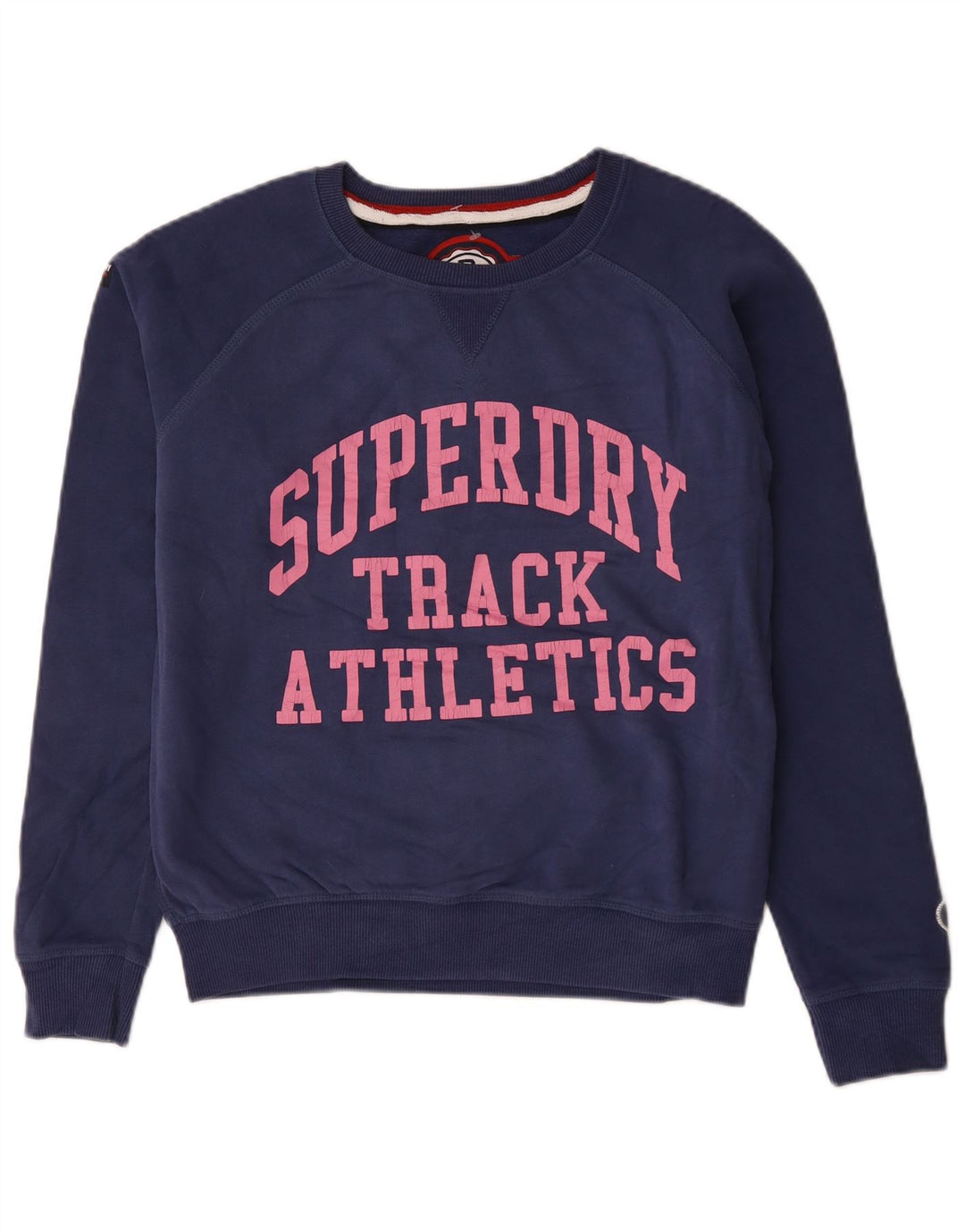 Superdry Womens Grafisk Oversized Sweatshirt Jumper UK 14 Medium Navy Blue