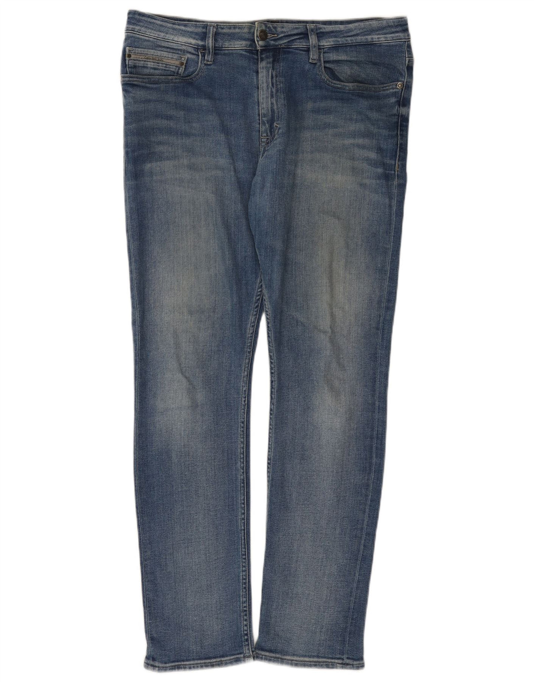 Calvin Klein Herre Slim Jeans W34 L32 Blå Bomuld