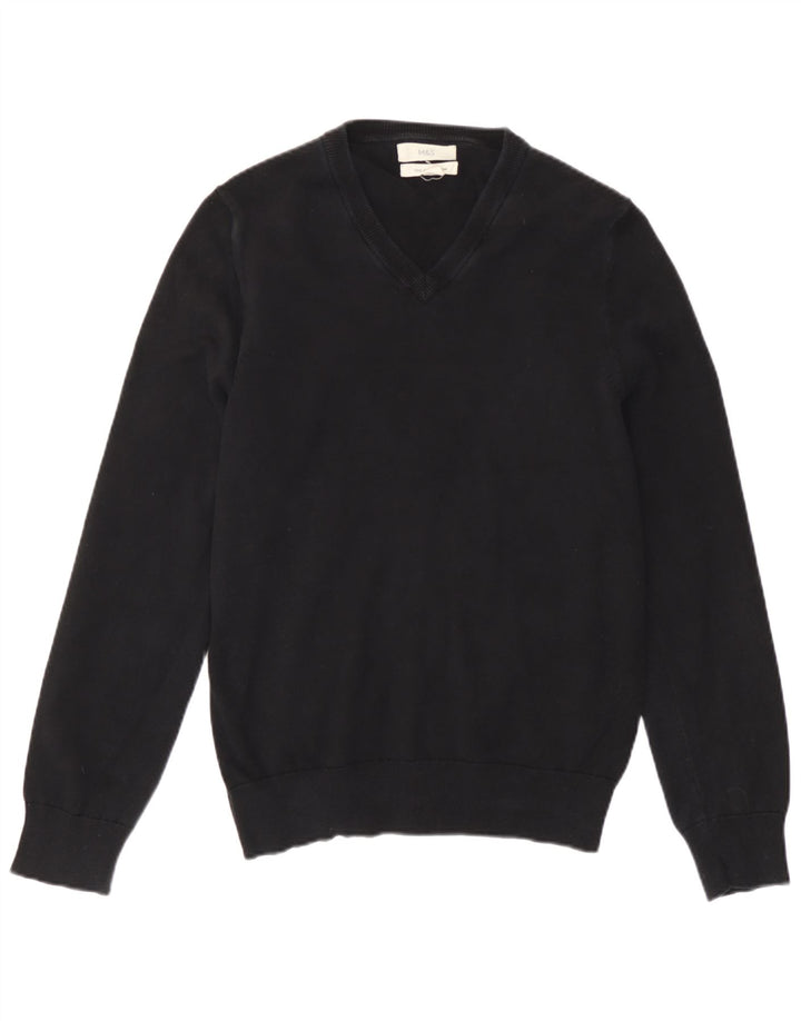 Marks & Spencer Herre V-hals sweater lille sort bomuld