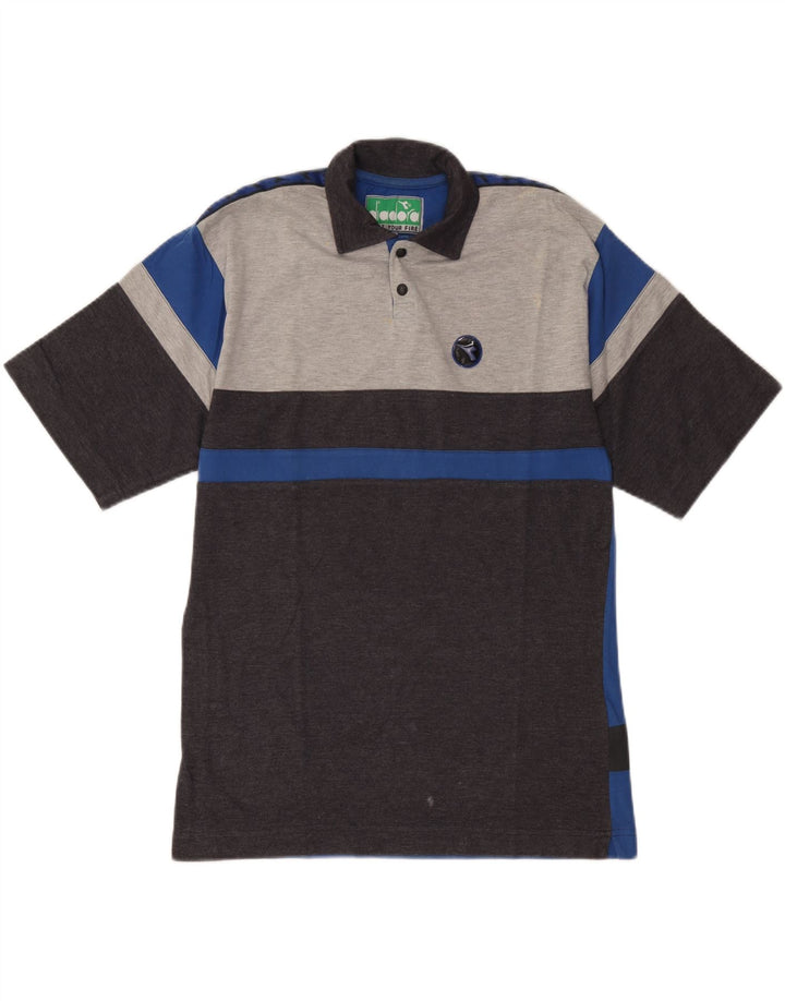Diadora herre poloshirt mellemgrå Colourblock Bomuld