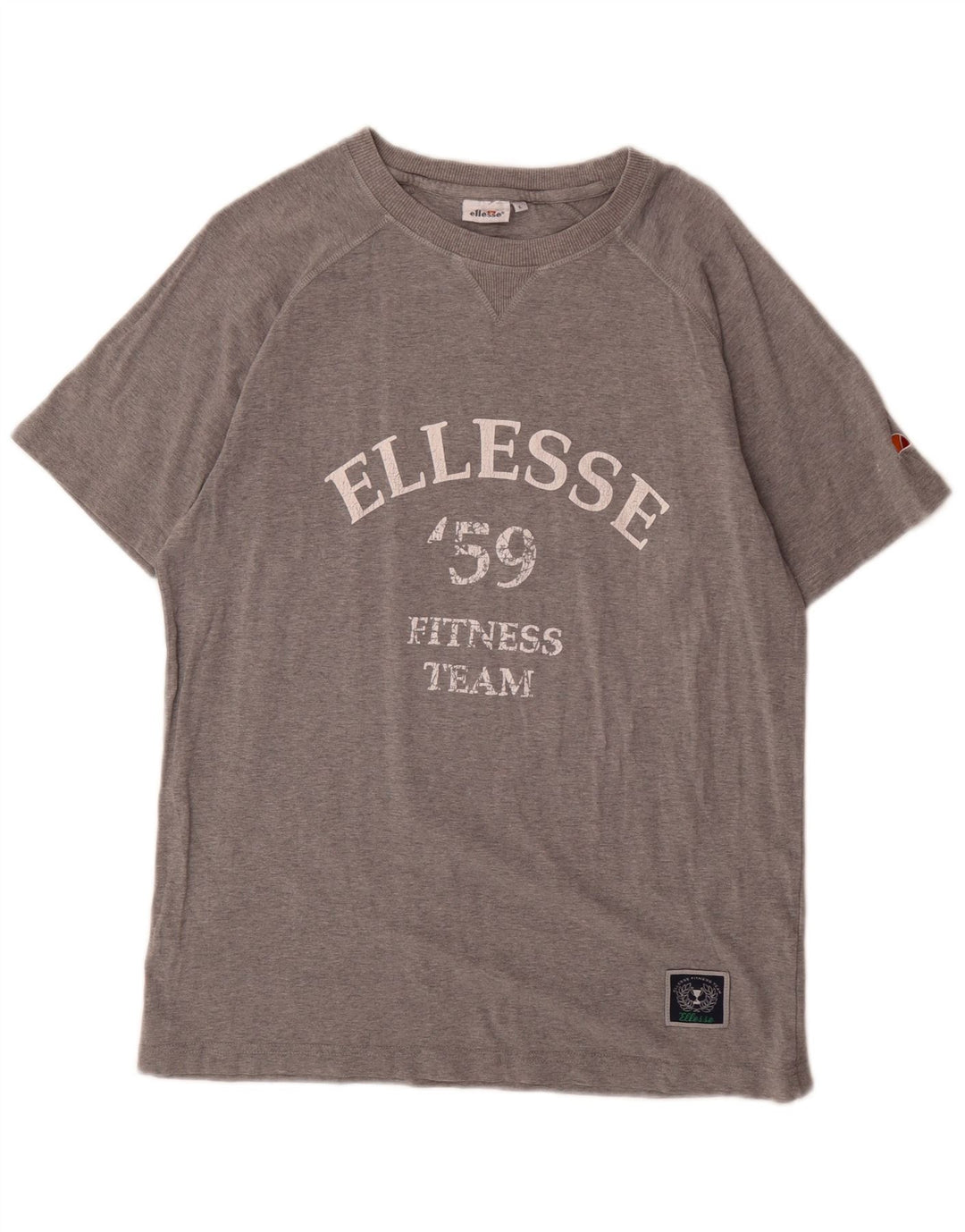 Ellesse Herre Grafisk T-Shirt Top Stor Grå Flecked Bomuld