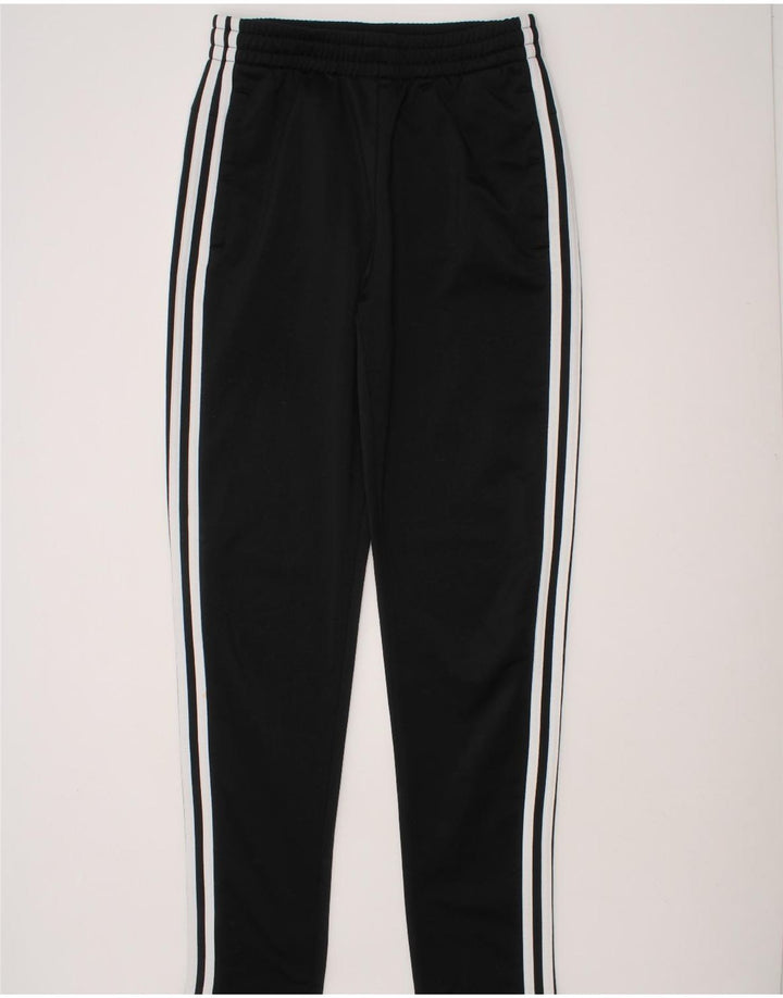 ADIDAS Girls Tracksuit Trousers 13-14 Years Black Polyester Vintage Adidas and Second-Hand Adidas from Messina Hembry 