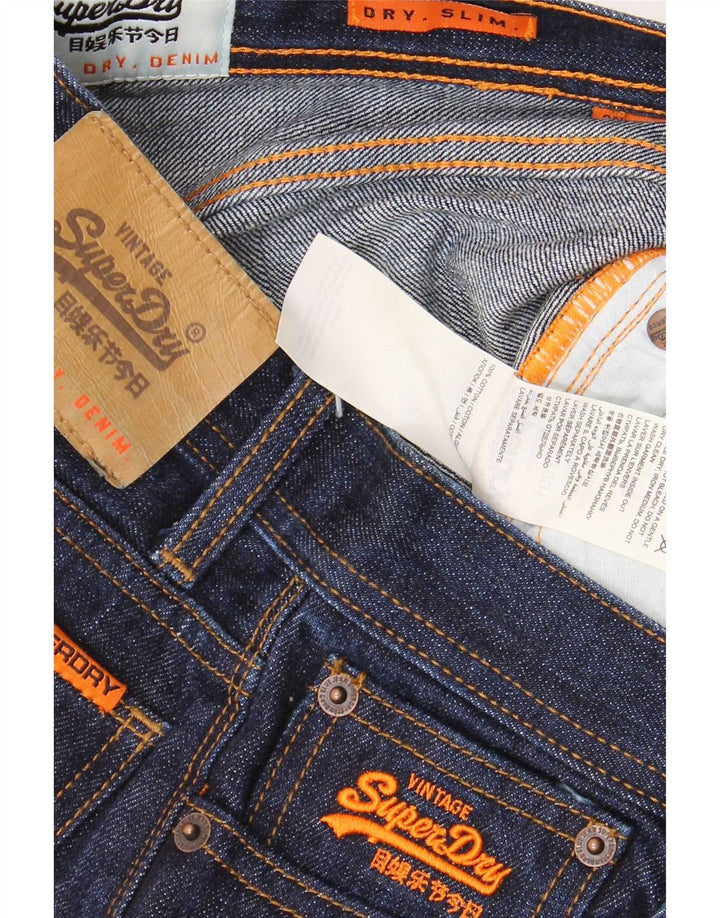 Superdry Slim Jeans til kvinder W28 L30 Marineblå Bomuld