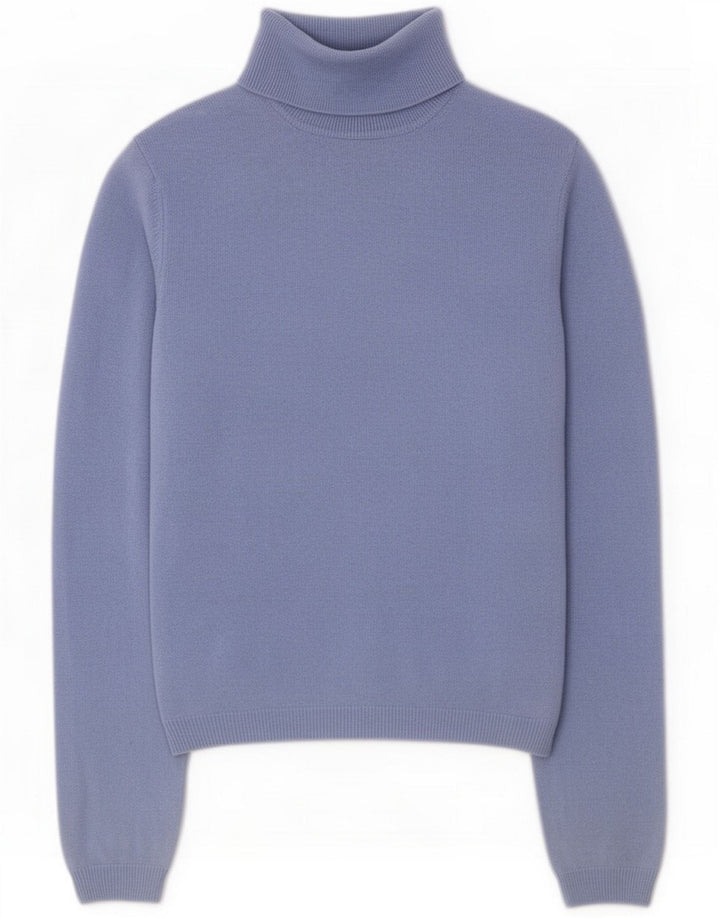 Benetton Dame Roll Neck Sweater UK 10 Small Blue