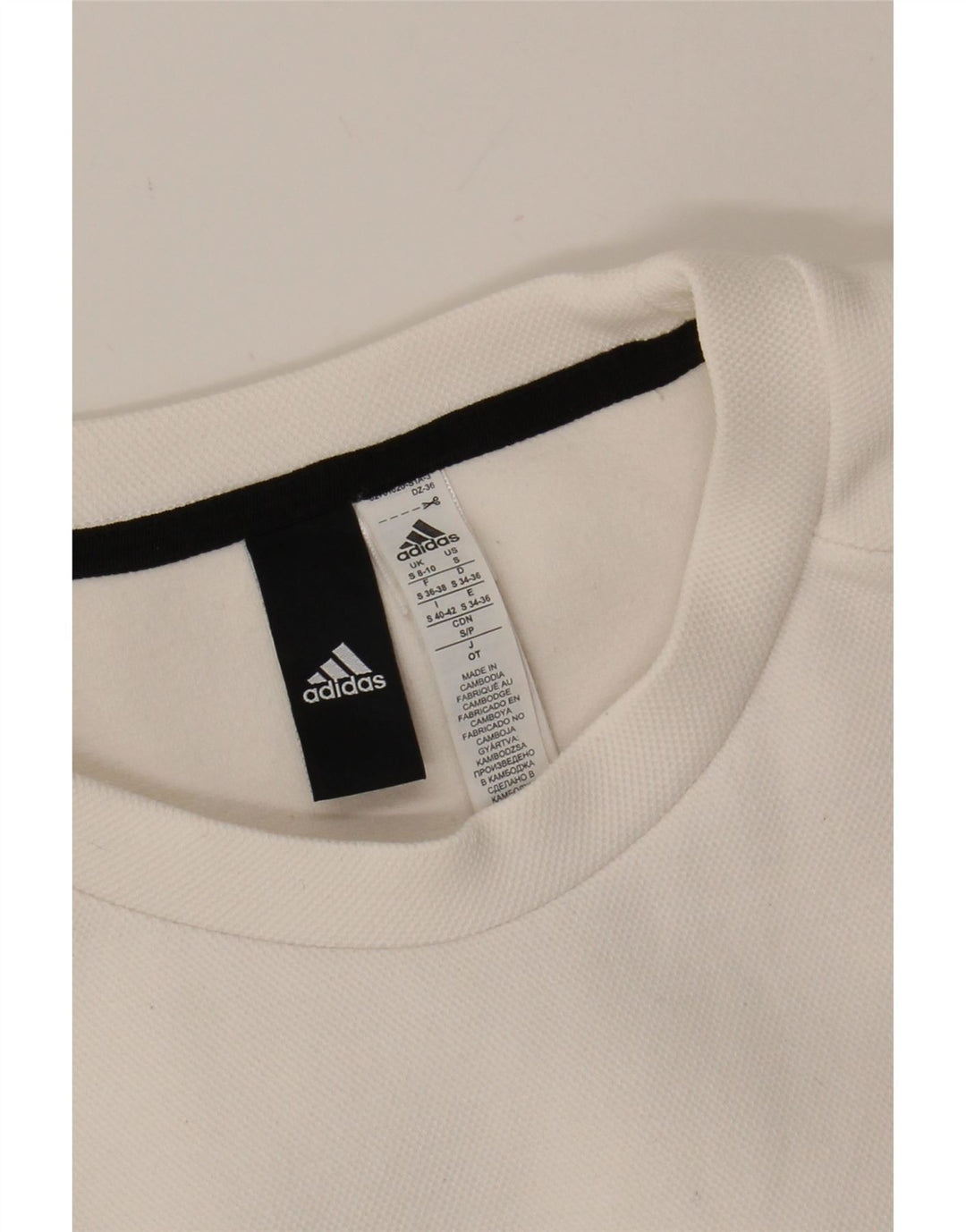 ADIDAS Womens Oversized 3/4 Sleeve Sweatshirt Jumper UK 8/10 Small White Vintage Adidas and Second-Hand Adidas from Messina Hembry 