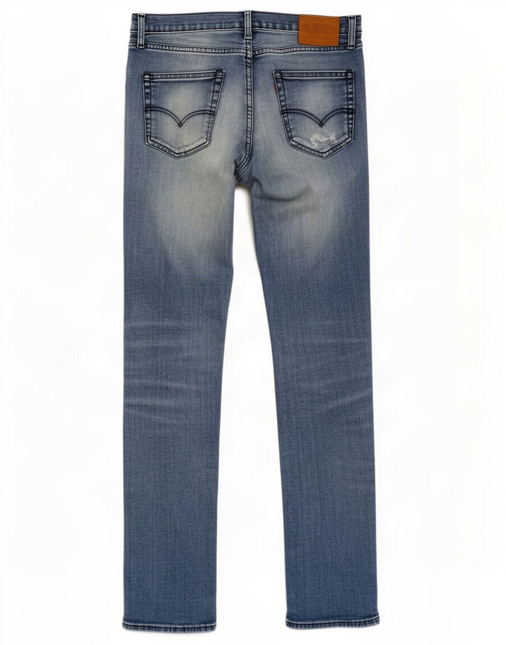 Levi's Herre 511 Distressed Slim Jeans W34 L36 Blå Bomuld