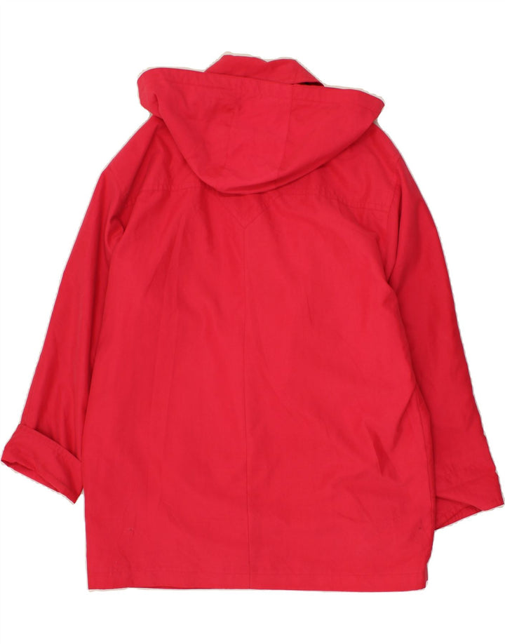 VINTAGE Womens Hooded Overcoat UK 12 Medium  Red Polyester Vintage Vintage and Second-Hand Vintage from Messina Hembry 