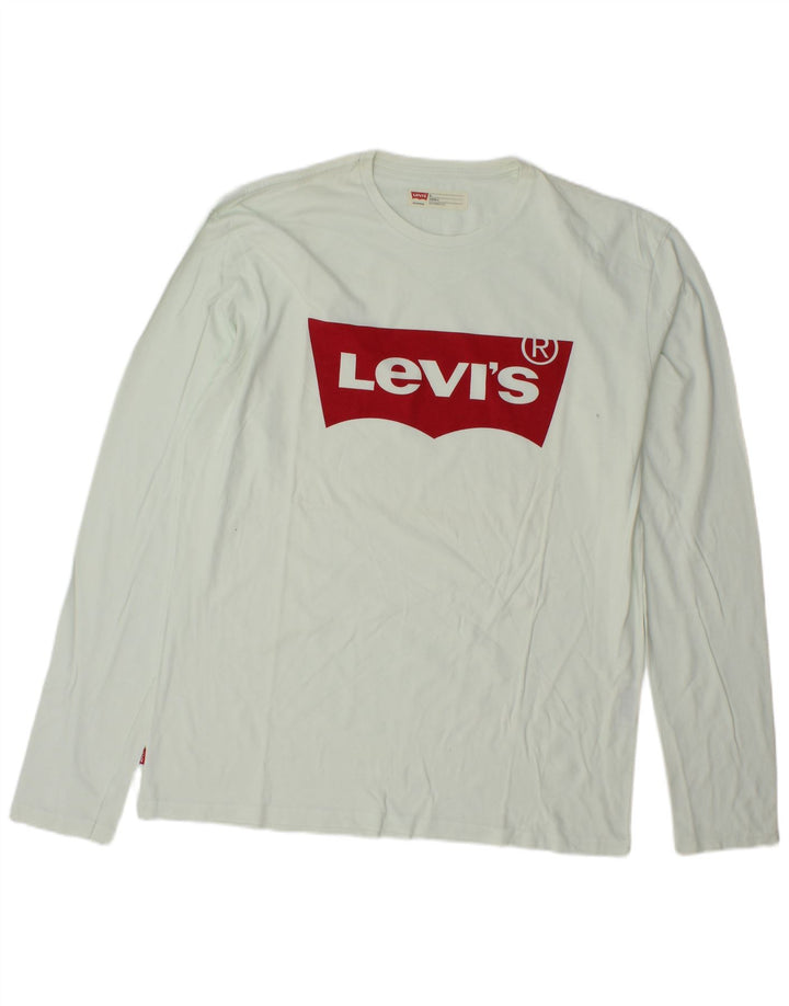 LEVI'S Mens Standard Fit Graphic Top Long Sleeve XL Green Cotton