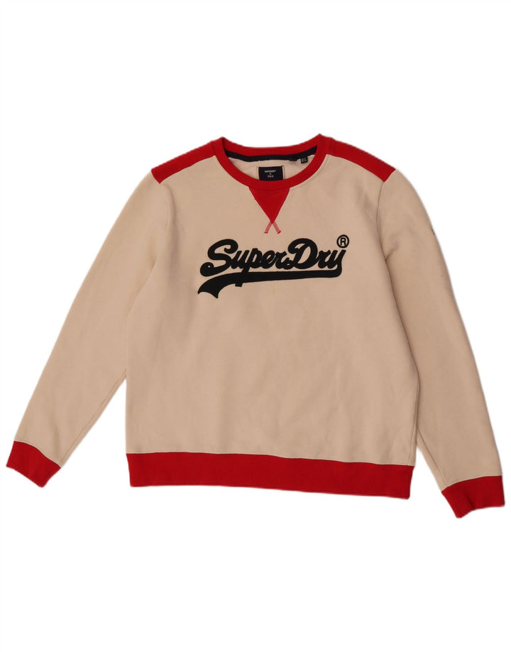 Superdry Sweatshirt Jumper til kvinder UK 12 Medium Off White Colourblock