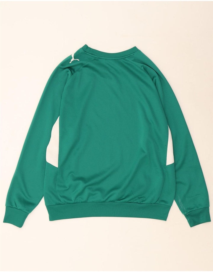 PUMA Sweatshirt til mænd, stor grøn farveblok polyester