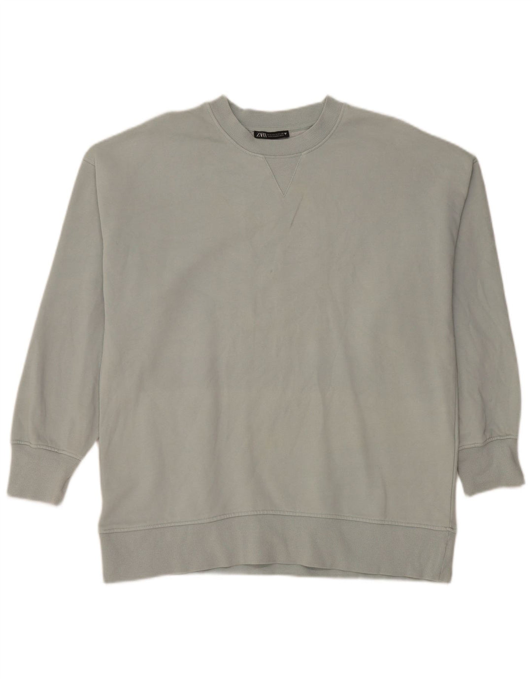 Zara Womens Oversized Sweatshirt Jumper UK 10 Small Grey Bomuld