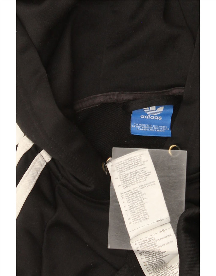 Adidas hættetrøje med lynlås til drenge 11-12 år Sort polyester