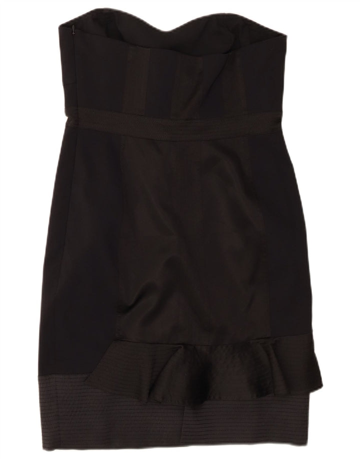 KAREN MILLEN Womens Strapless Dress UK 14 Large Black Polyester